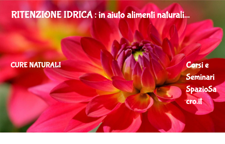 RITENZIONE IDRICA : in aiuto alimenti naturali 1 Ritenzione Idrica : In Aiuto Alimenti Naturali